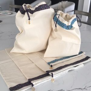 Tory Burch Dust Bags with Signature logo pattern .